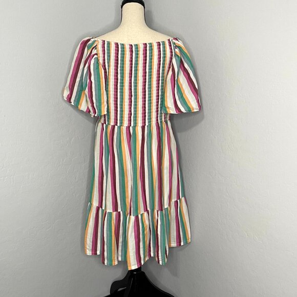 Ava & Viv Multicolor Flutter Sleeve Tiered Knee Length Dress Size X 14 - Picture 10 of 10